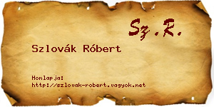 Szlovák Róbert névjegykártya